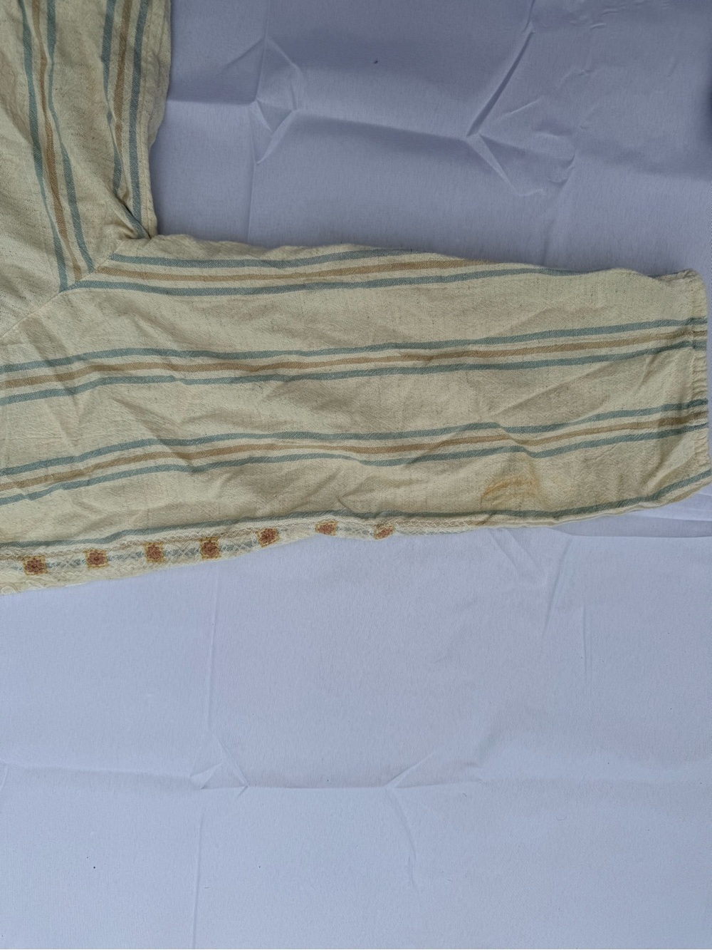 #44 Pure Jill Cream Embroidered Peasant Tunic with Blue Stripes size(2x) - Picture 3 of 8